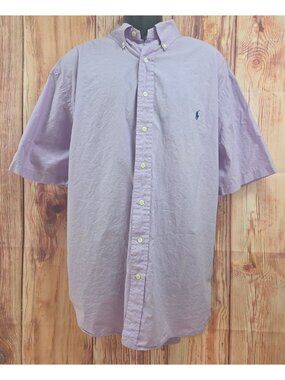 Ralph Lauren Classic Fit Lavender Short Sleeve Shirt 2XB